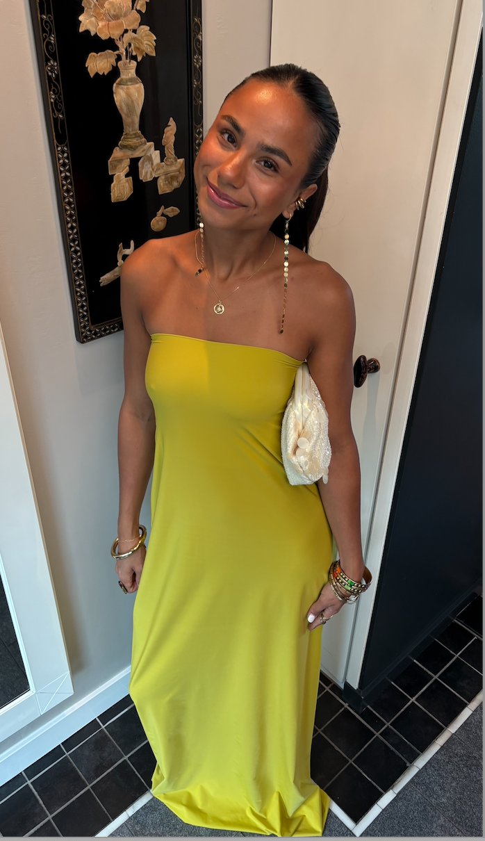 The Grace Dress in lime green