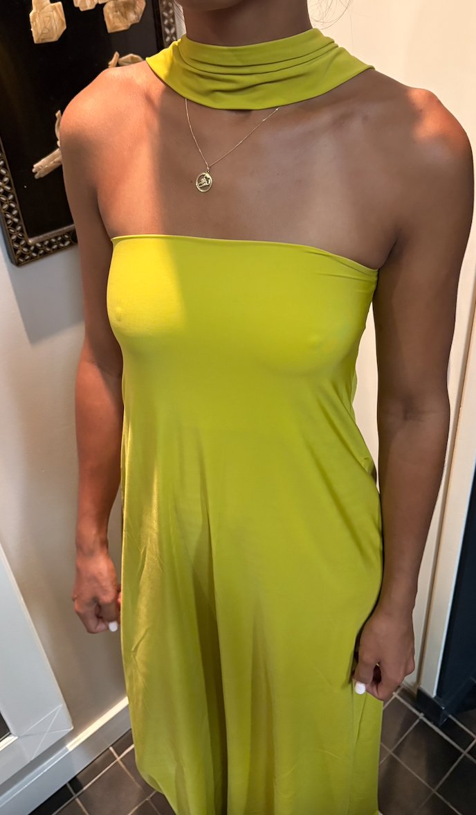 The Grace Dress in lime green met sjaaltje